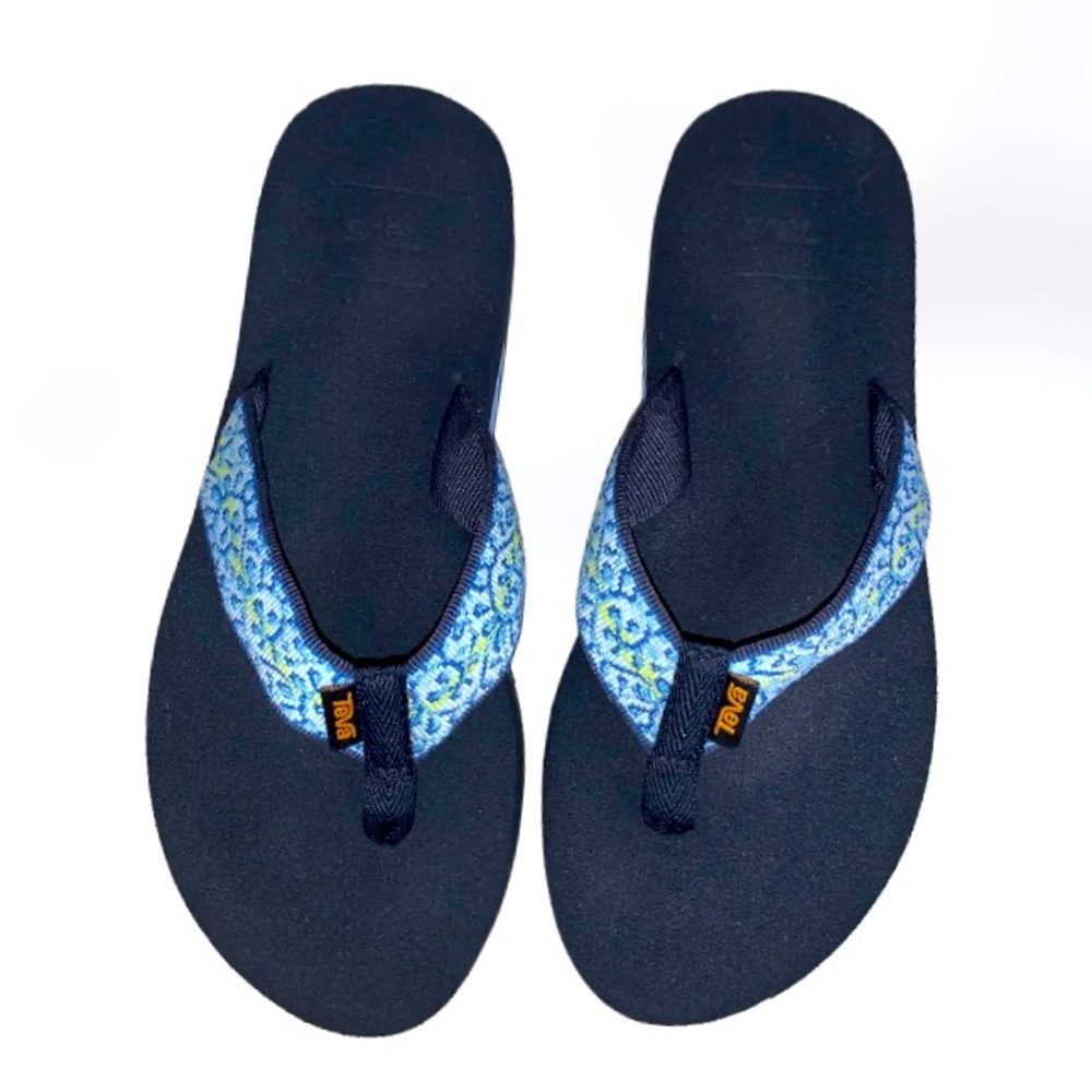 TEVA beautiful BLUE Women’s flip flops SHOES Sandals size 7
